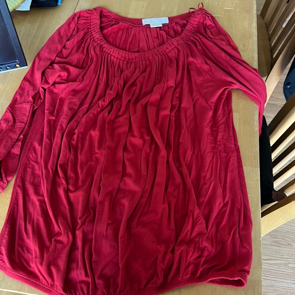 Michael Kors Red Blouse Size Medium